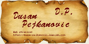 Dušan Pejkanović vizit kartica